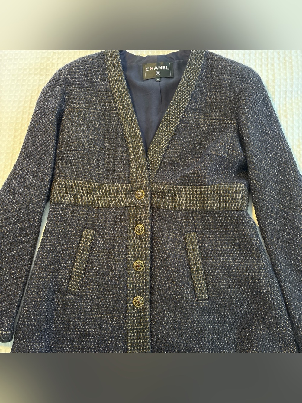 Chanel Blue & Gold Tweed Jacket “Egyptian” Collection Meitiers d’Art Collection